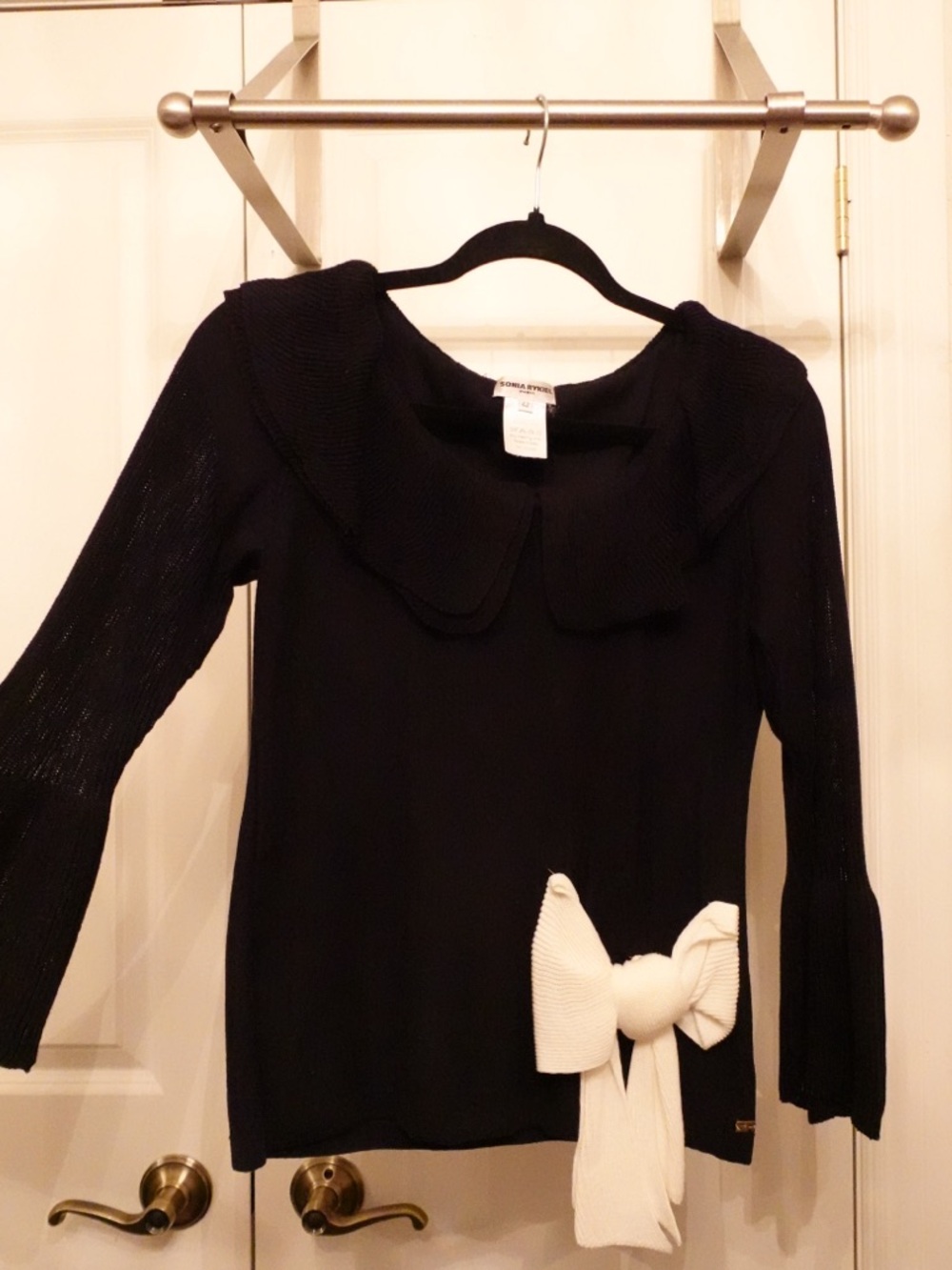 Vintage Sonia Rykiel Black and White Sweater, Size 6